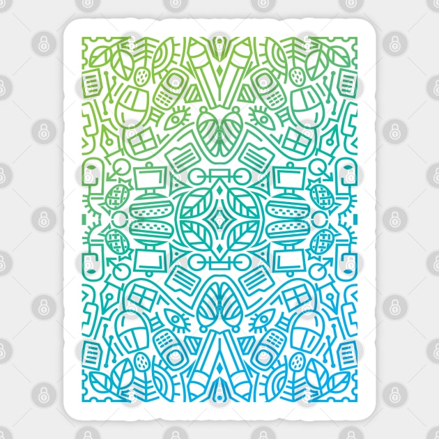 Decorative Art Digital Pattern 3 Sticker by GeeTee